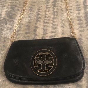 Tory Burch black leather crossbody / clutch bag